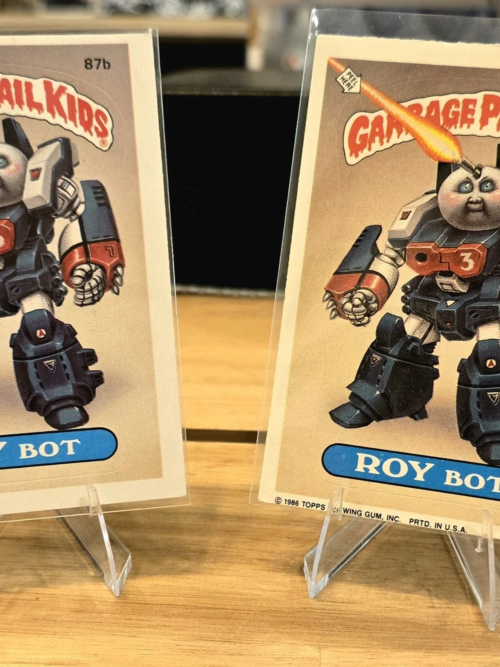 Garbage Pail Kids 1986 ROY Bot #87b Rare!Error Lot of 2 (Print and Copyright)
